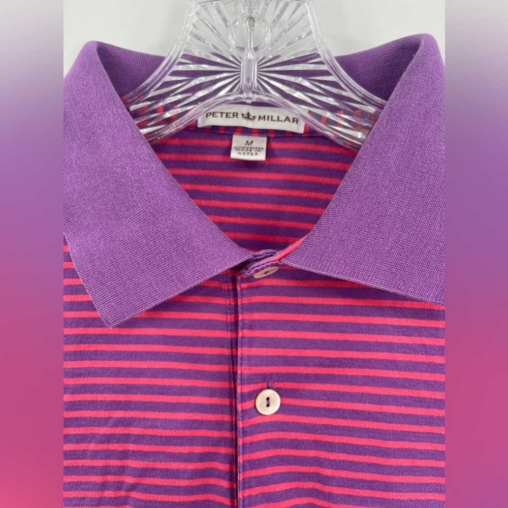Peter Millar Men's Medium Cotton Short Sleeve Golf Polo Shirt